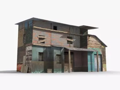 Slum x14 Low-poly 3D model