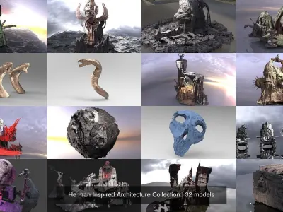 He man Inspired Architecture Collection 3D Model Pack