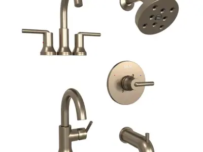 Delta faucet tap fixture tub shower  3D model
