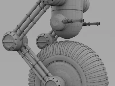 Robot on wheel 3D model