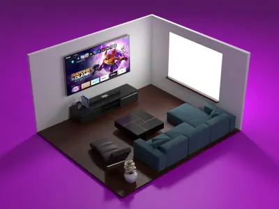 Low Poly Room Low-poly 3D model