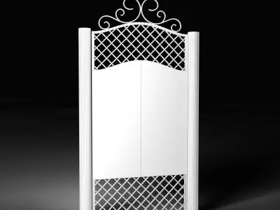 Wicket Gate with Decorative Forged Elements 3D model
