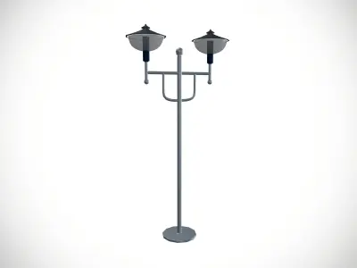 Garden Light Pole Low-poly 3D model