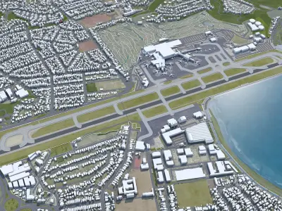 Wellington International Airport Low-poly 3D model