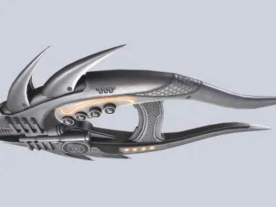 Alien blaster Low-poly 3D model