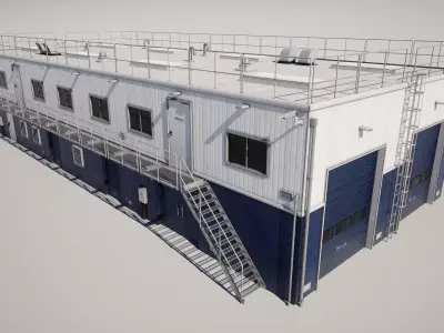  Industrial Building Low-poly 3D model