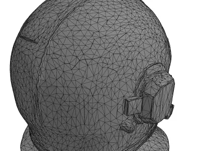 Modern SciFi Astronaut Helmet Low-poly 3D model