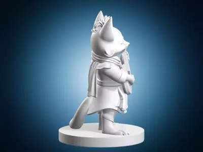 Fox Plays Lute 3D print model