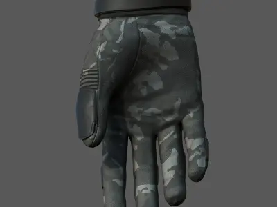 Gloves military combat soldier protection camouflage safety  Low-poly 3D model