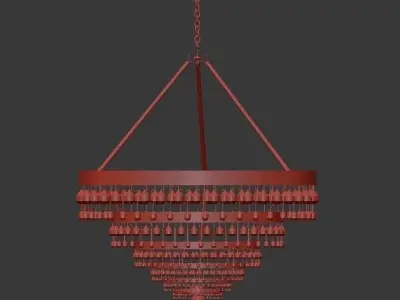 Calypso 8 Light Crystal Teardrop Chandelier 3D model purchase