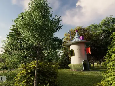 Stylized Tower House 3D model