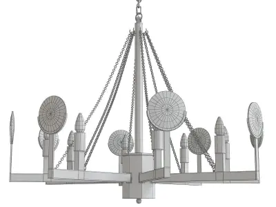 Magnify Glass Chandelier low poly 3d model Low-poly 3D model
