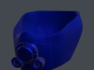 Gas mask helmet 3d model scifi Low-poly  Low-poly 3D model