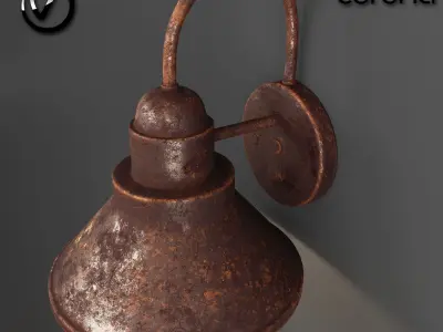 rusted wall light 3D model