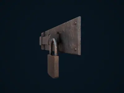Metal Door Lock Low-poly 3D model