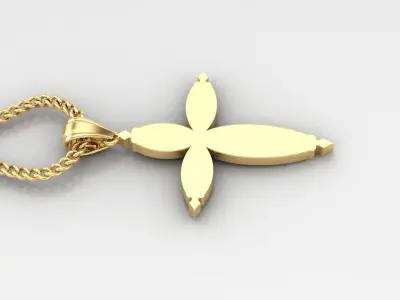 Light Gold 18K Cross Pendant 1CP059 3D print model