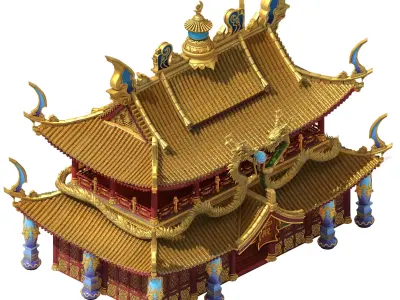 Game Architecture - Royal Palace - Main Building 01 3D model