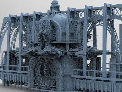 Sci Fi Fusion Emperor Tower Balcony 1 3D model