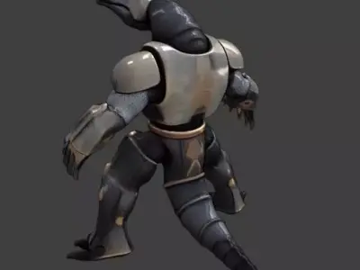 Armored Crocodile Mech Warrior Sci-Fi Low-poly 3D model