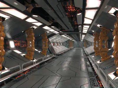 SpaceShip Interior 01 Low-poly 3D model