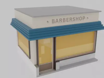 Barber Shop  Low-poly 3D model