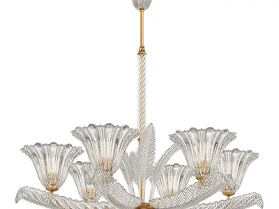 Kalm Kemp Murano Glass Chandelier by Ercole Barovier 3D model