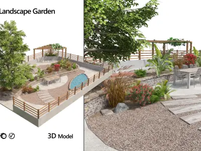 Classic park landscape 3d model 3D model