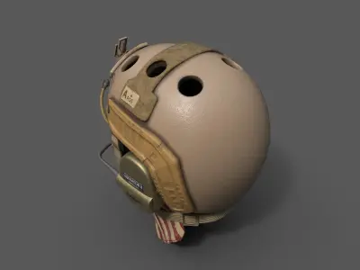 Helmet scifi military combat soldier  Low-poly 3D model