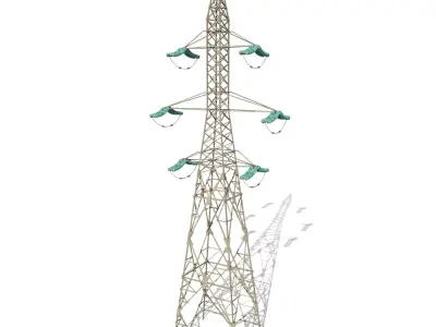 Electricity Pole 7 Low-poly 3D model