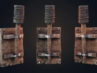 Wall torch Low-poly 3D model