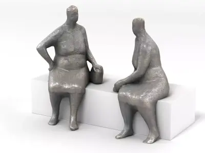 Abstract Bronze Statue Figurines Artwork 3D model