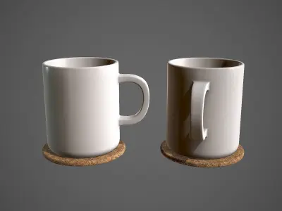 Coffee Mug Porcelain Low-poly 3D model