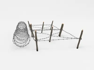 Barb Wire Obstacle 3D model buy