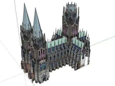 Architecture-Religion-God-Culture-Temple-045 cathedral with s... 3D model