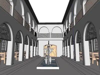 Architecture-Religion-God-Culture-Temple-0244 building with door 3D model