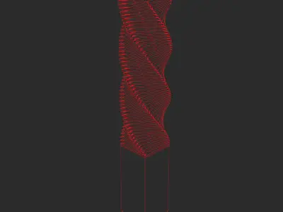 Parametric Spiral Tower Floor Lamp V1 Free low-poly 3D model