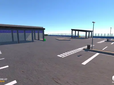 Modular Parking Lot V1 - All Formats Low-poly 3D model