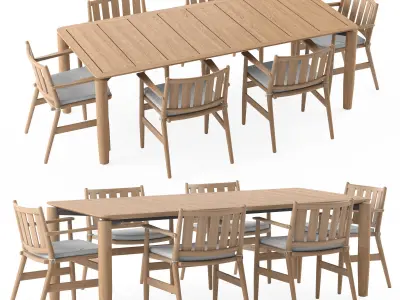 Levante Table and Chairs 3D model