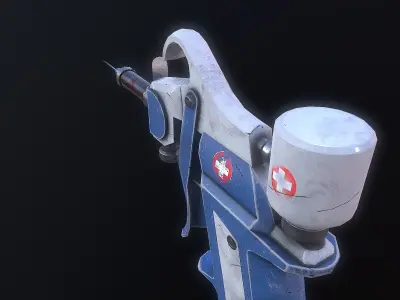 syringe steampunk sci-fi Low-poly 3D model