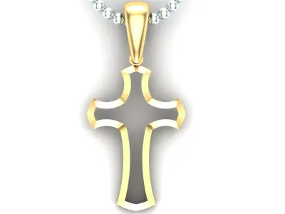 Light Gold Cross New Design  CP 44 3D print model