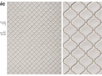 Arabesque Lantern Mini Tile in Straight Set Texture