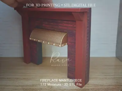 Miniature Fireplace Mantle 3D print model