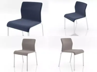 Bend four chairs 3D model