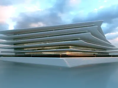 Futuristic Building Concept V2-02 3D model
