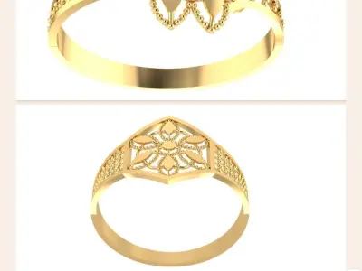 LADIES RING 3D print model 4