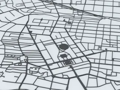 Chengdu Road Network and Streets 3D model