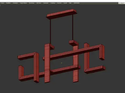 Jackal LED Linear Suspension Light Low-poly 3D model