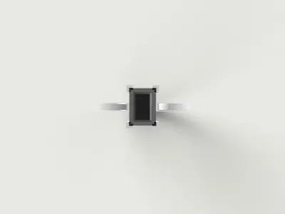 Rectangle 5X7 solitaire ring 3D print model