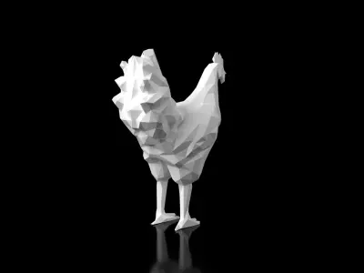 Chiken Low Poligonal Low-poly 3D model