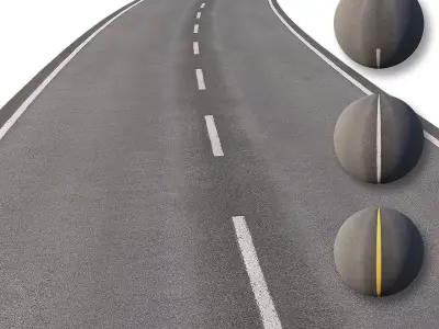 PBR Road circles 3D model